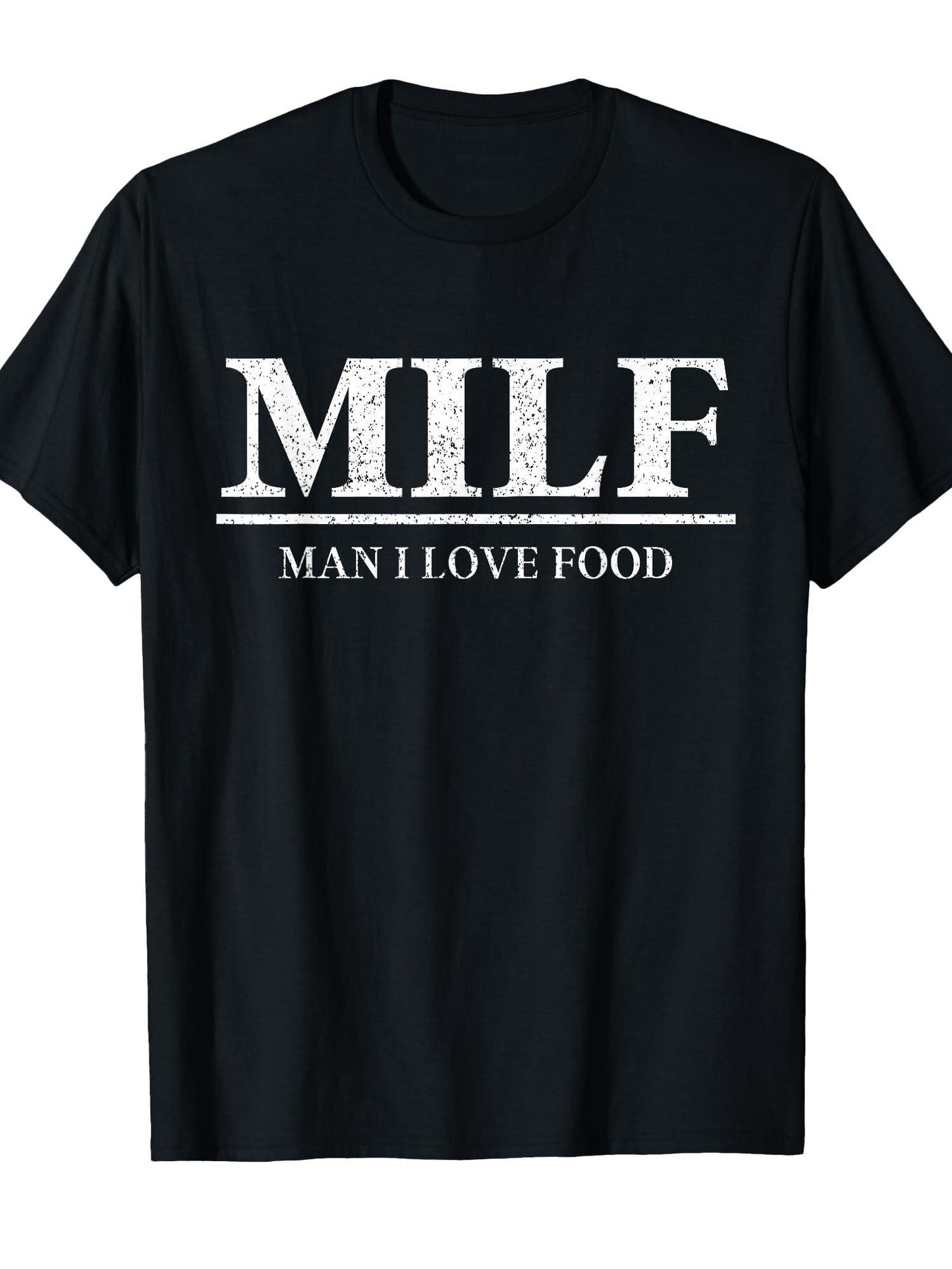 'milf'' - Man I Love Food - Funny Gift For Food Lovers T-shirt Milf 220gsm Cotton Round Neck Short Sleeve Casual Henley Shirt Men T-shirt