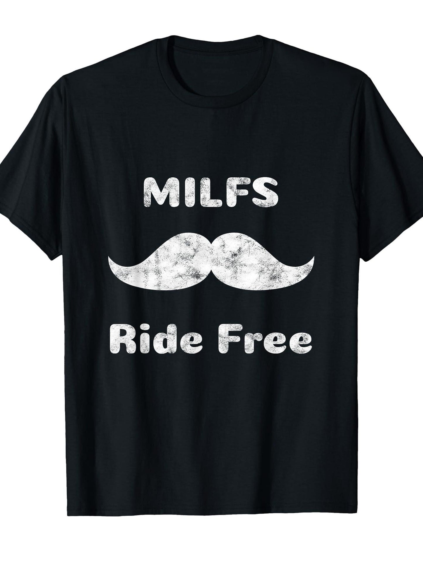 Free Mustache Rides Milfs Ride Free T-shirt Milf 220gsm Cotton Round Neck Short Sleeve Casual Henley Shirt Men T-shirt
