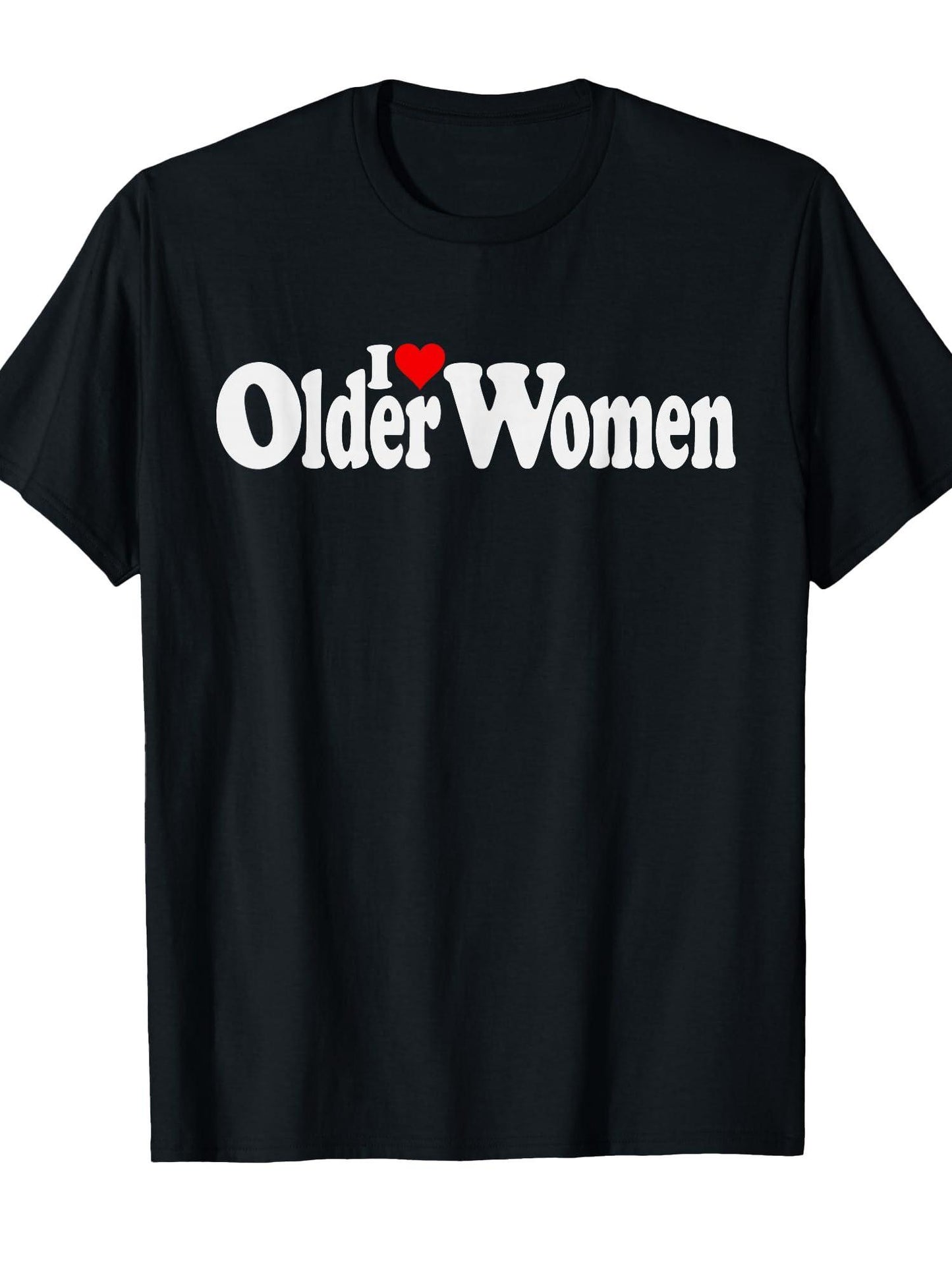 I Love Heart Older Women Milfs Cougars T-shirt Milf 220gsm Cotton Round Neck Short Sleeve Casual Henley Shirt Men T-shirt