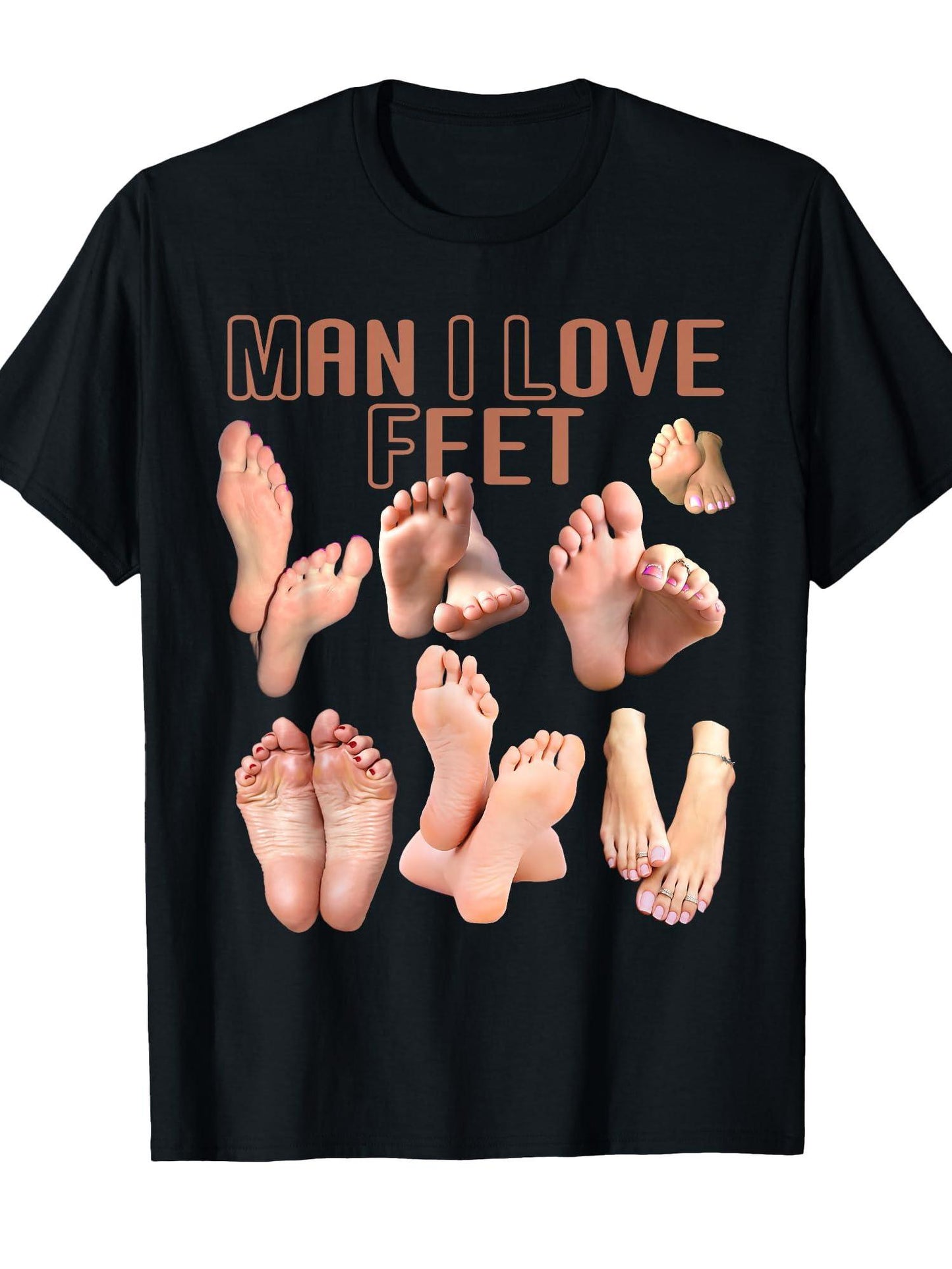 Milf Man I Love Feet Funny T-shirt Milf 220gsm Cotton Round Neck Short Sleeve Casual Henley Shirt Men T-shirt
