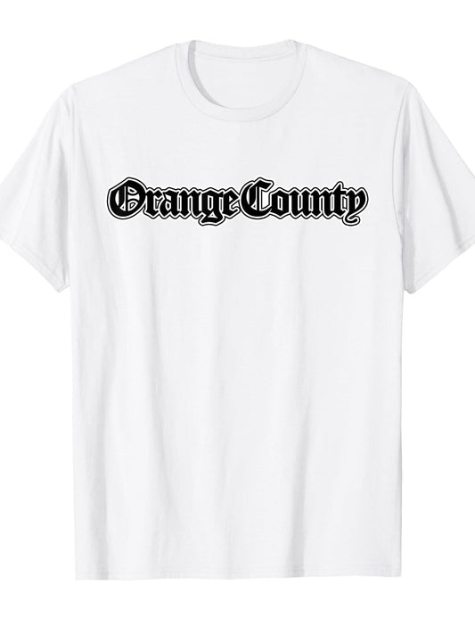 Orange County California Men Women T-shirt Orange County 220gsm Cotton Round Neck Short Sleeve Casual Henley Shirt Men T-shirt