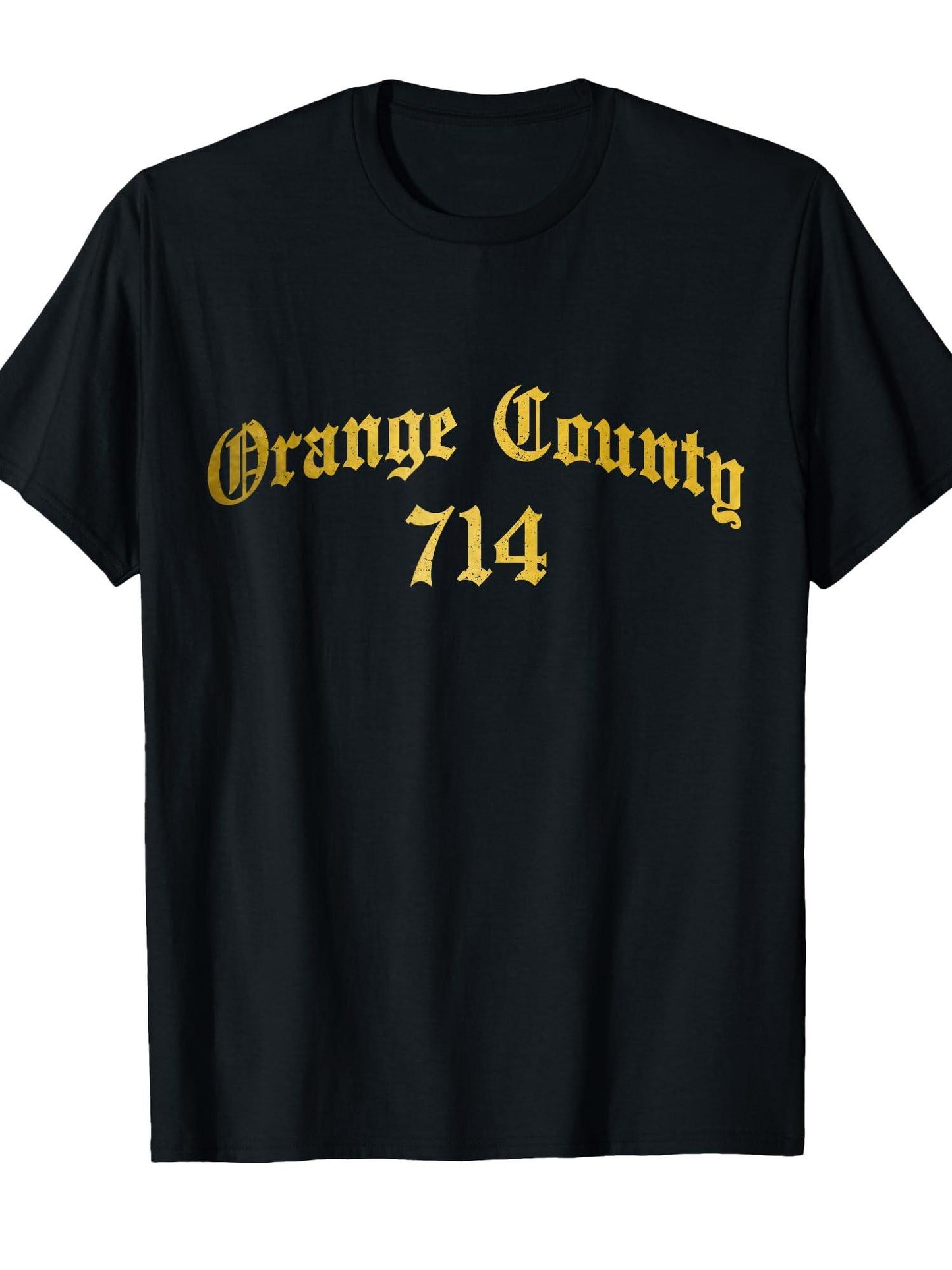 Orange County Area Code 714 Pride California Santa Ana T-shirt Orange County 220gsm Cotton Round Neck Short Sleeve Casual Henley Shirt Men T-shirt