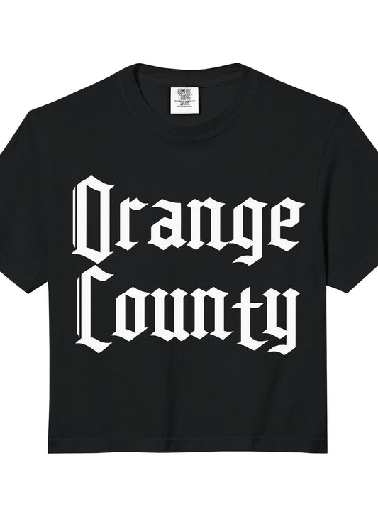 Orange County, Oc California, Orange County Comfort Colors Crop Top Orange County 220gsm Cotton Round Neck Short Sleeve Casual Henley Shirt Men T-shirt
