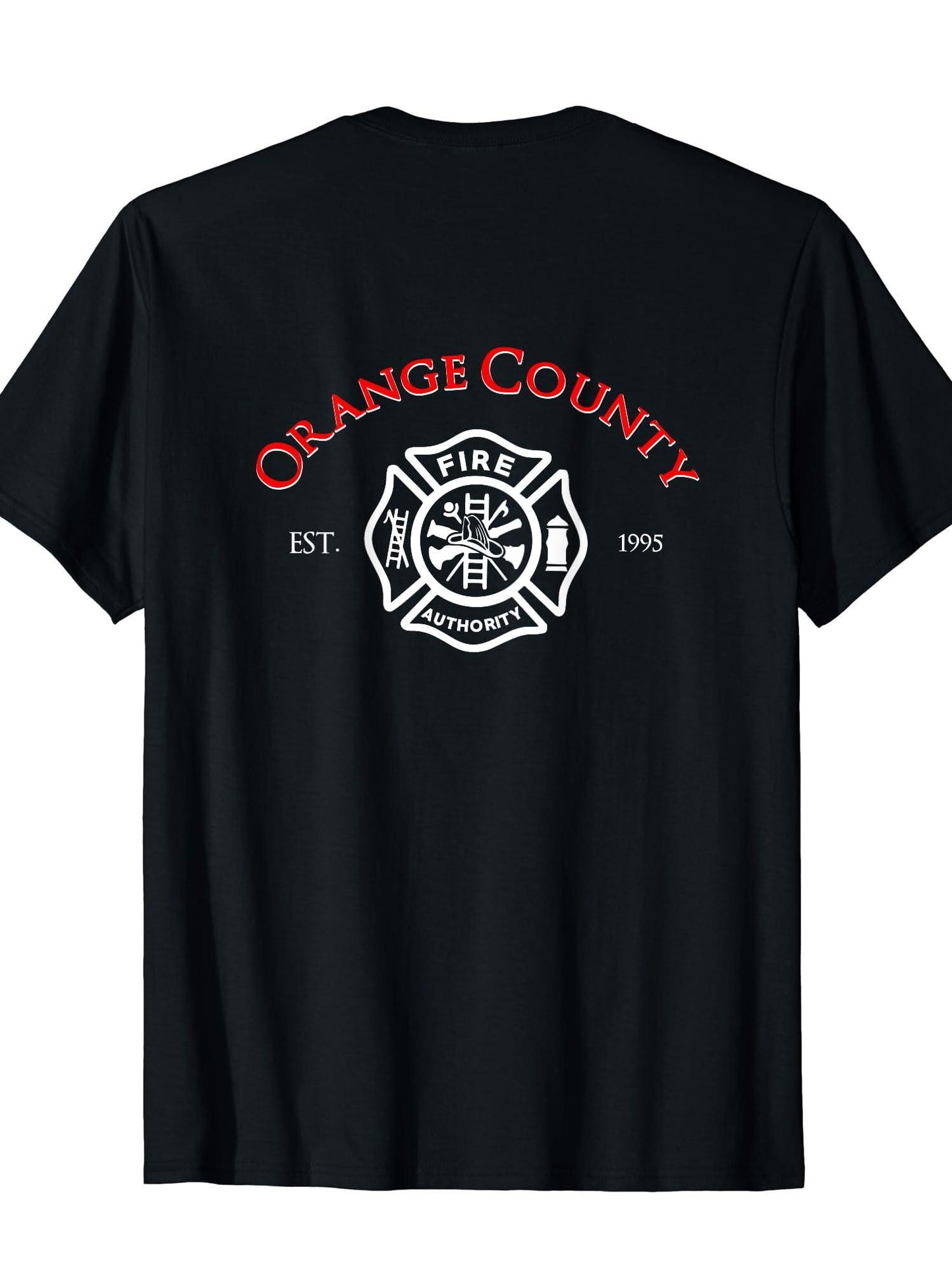 Orange County Fire Authority California Fireman Duty T-shirt T-shirt Orange County 220gsm Cotton Round Neck Short Sleeve Casual Henley Shirt Men T-shirt