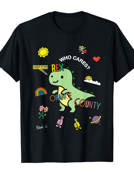 Rex Who Cares Orange County Keep It Up T-shirt Orange County 220gsm Cotton Round Neck Short Sleeve Casual Henley Shirt Men T-shirt