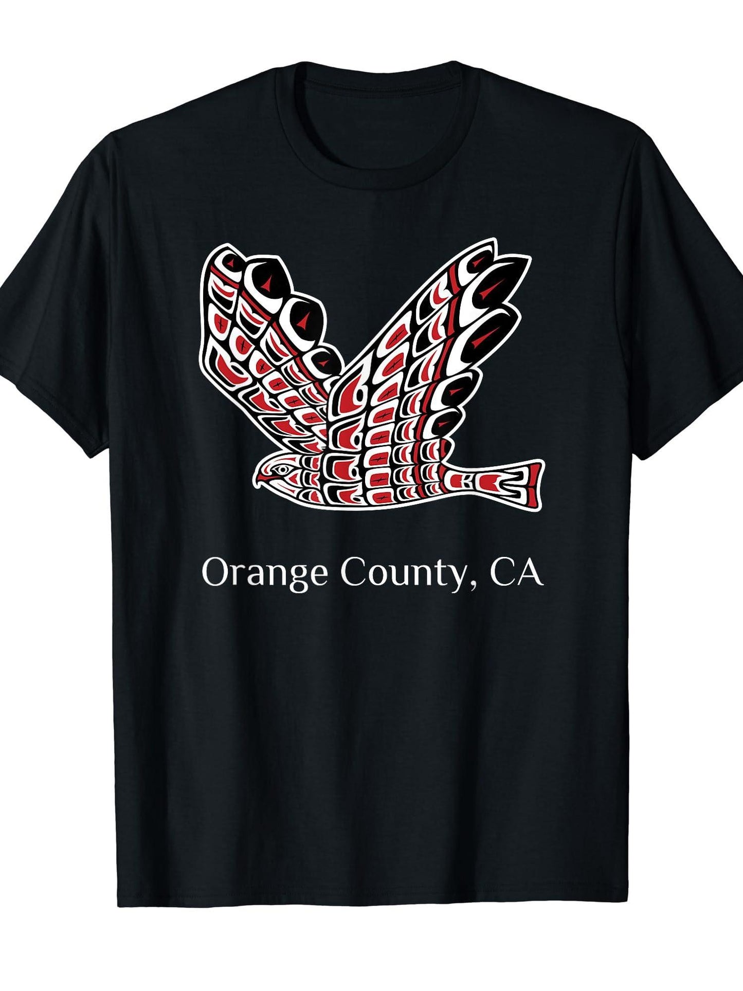 Orange County Red-tailed Hawk NativeAmerican Bird Of Prey T-shirt Orange County 220gsm Cotton Round Neck Short Sleeve Casual Henley Shirt Men T-shirt