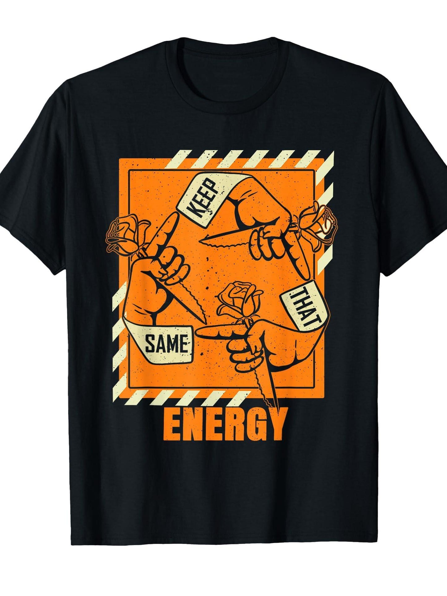 Keep That Same Energy Orange Color Graphic T-shirt Small Orange County 220gsm Cotton Round Neck Short Sleeve Casual Henley Shirt Men T-shirt