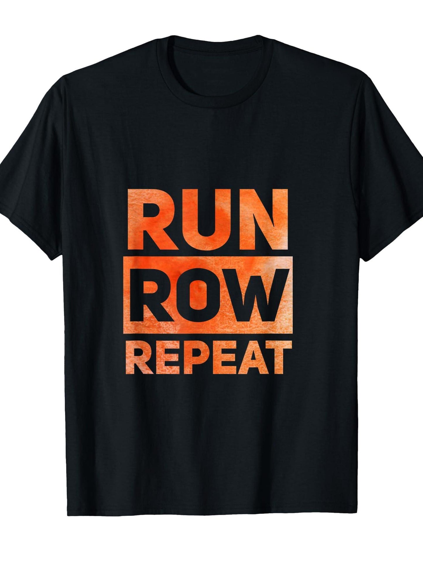 Run Row Repeat Fitness Tshirt With Orange Letters T-shirt Orange County 220gsm Cotton Round Neck Short Sleeve Casual Henley Shirt Men T-shirt