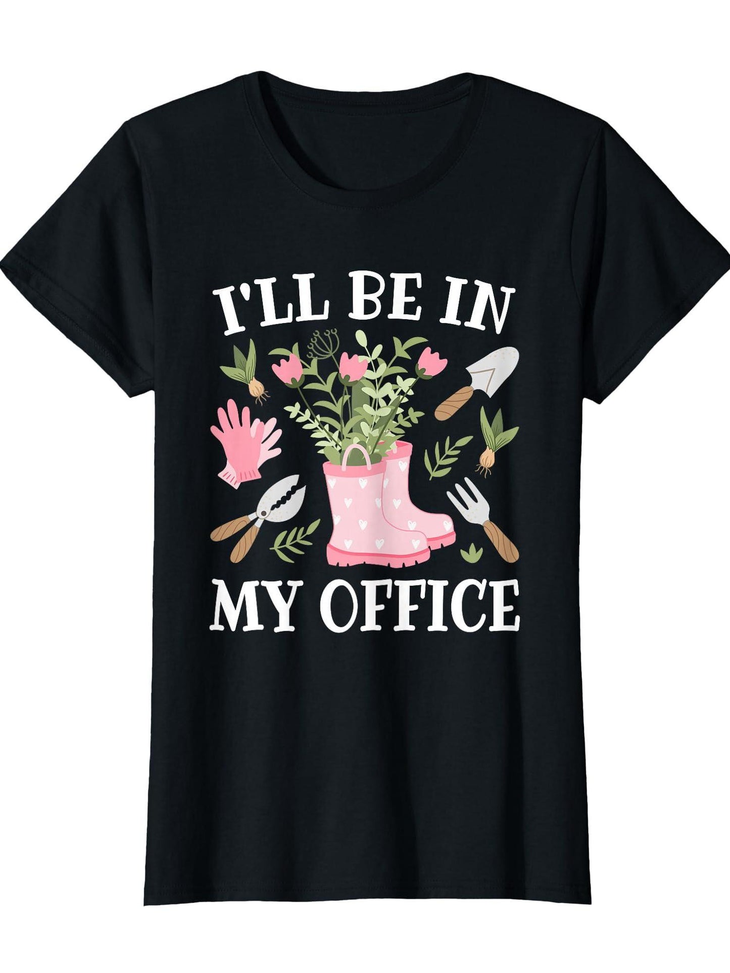 I'll Be In My Office Gardening Garden Plant Gardener Women T-shirt Garden 220gsm Cotton Round Neck Short Sleeve Casual Henley Shirt Men T-shirt