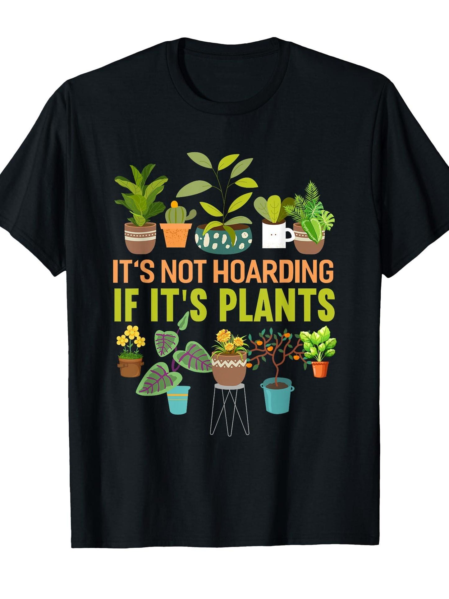 It's Not Hoarding If Its Plants Funny Garden Plant T-shirt Garden 220gsm Cotton Round Neck Short Sleeve Casual Henley Shirt Men T-shirt