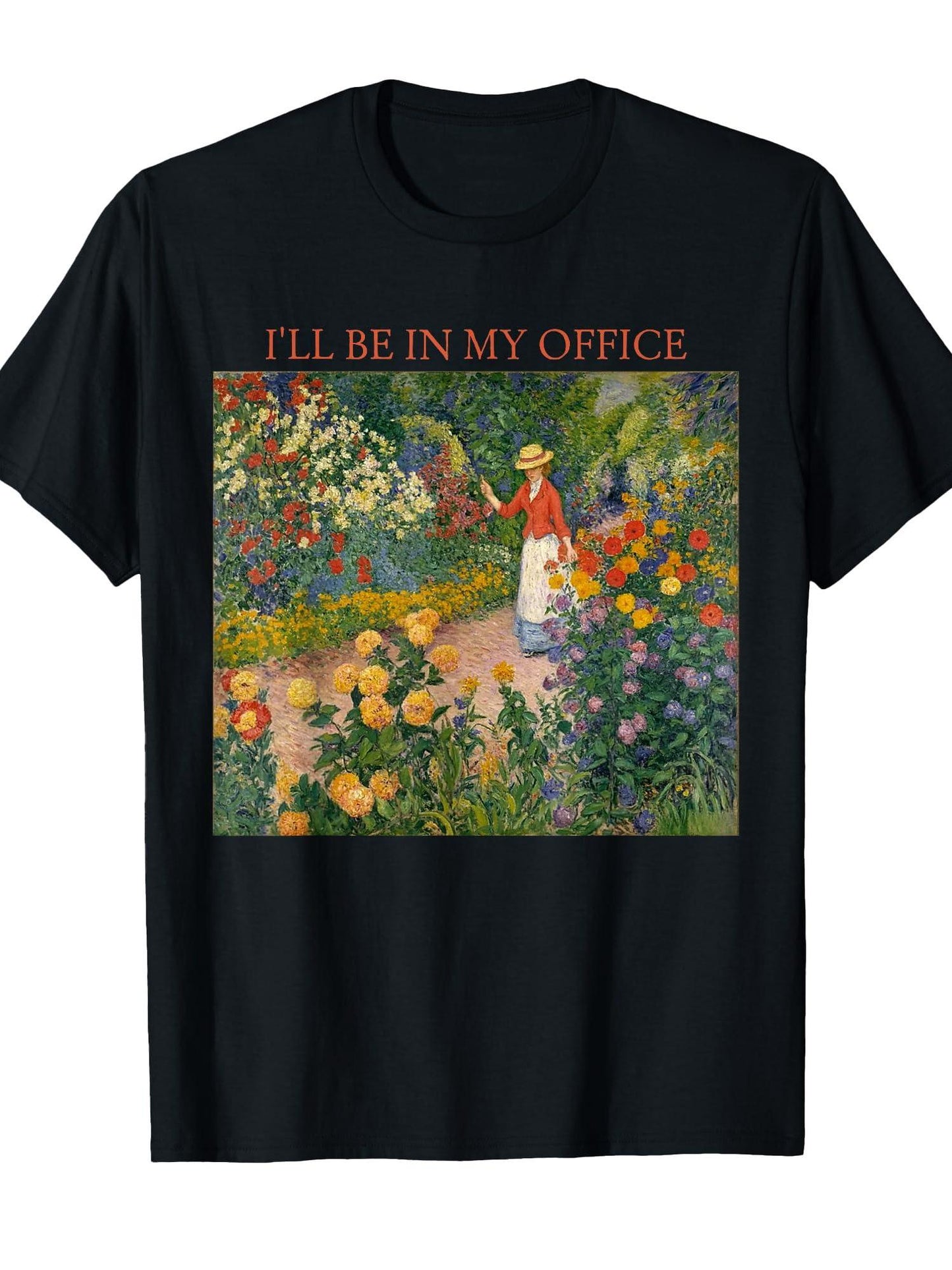 Funny I'll Be In My Office Garden Distressed Gardening T-shirt Garden 220gsm Cotton Round Neck Short Sleeve Casual Henley Shirt Men T-shirt
