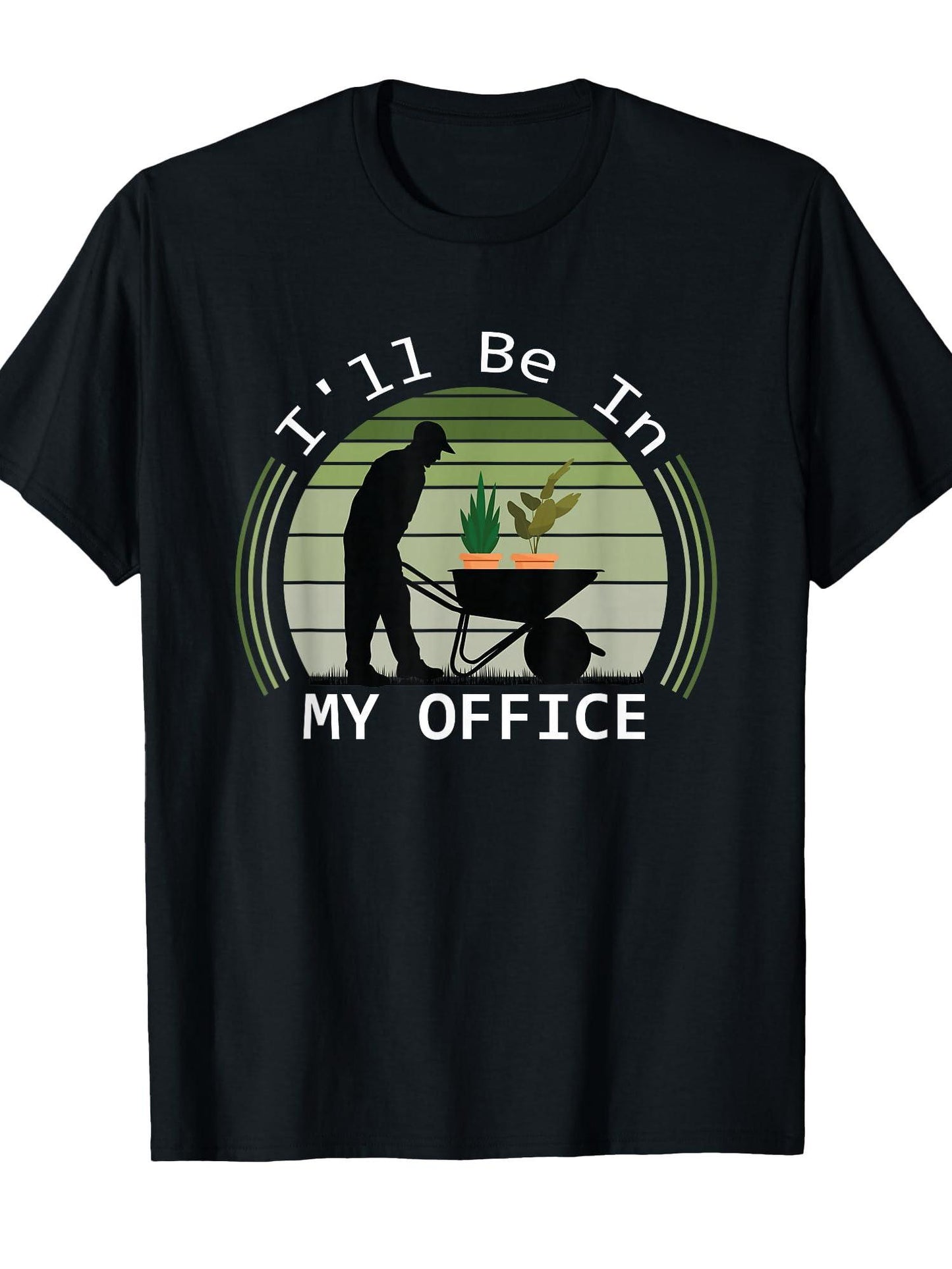 I'll Be In My Office Garden Funny Father's Day Gardening T-shirt Garden 220gsm Cotton Round Neck Short Sleeve Casual Henley Shirt Men T-shirt