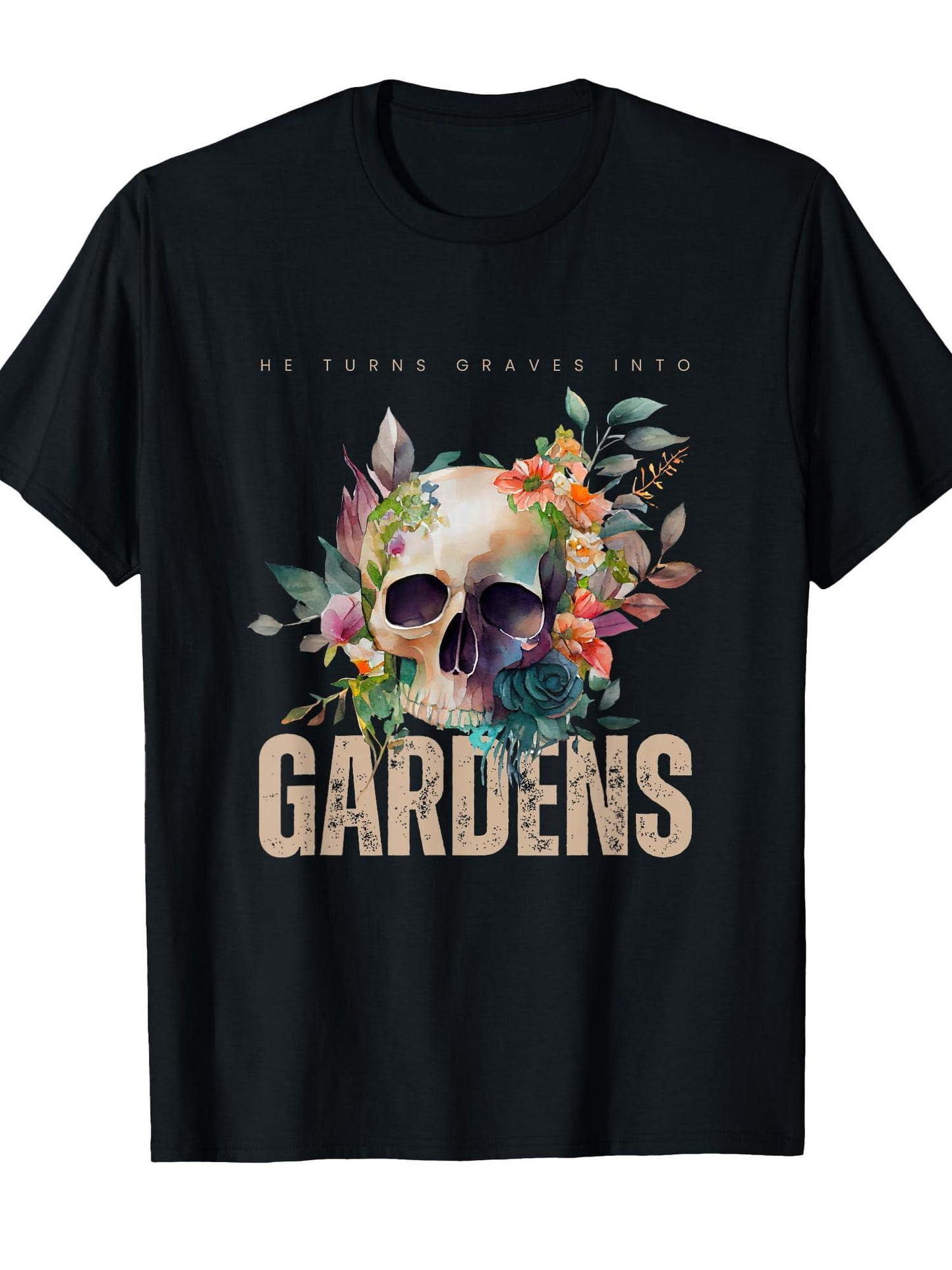 Faith Brand Tees Graves Into Gardens T-shirt, Small, Black Garden 220gsm Cotton Round Neck Short Sleeve Casual Henley Shirt Men T-shirt