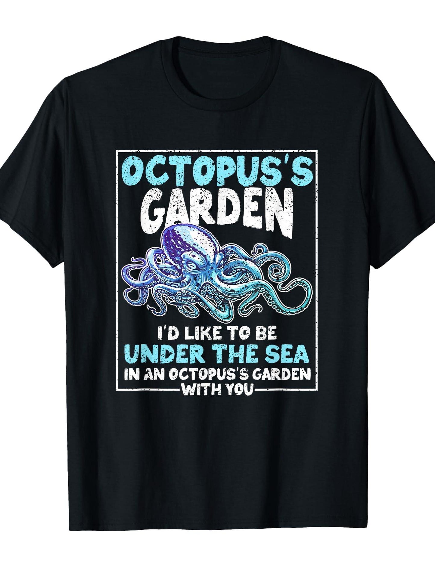Octopus's Garden Funny Gardening Kraken Octo Lover Octopus T-shirt Garden 220gsm Cotton Round Neck Short Sleeve Casual Henley Shirt Men T-shirt
