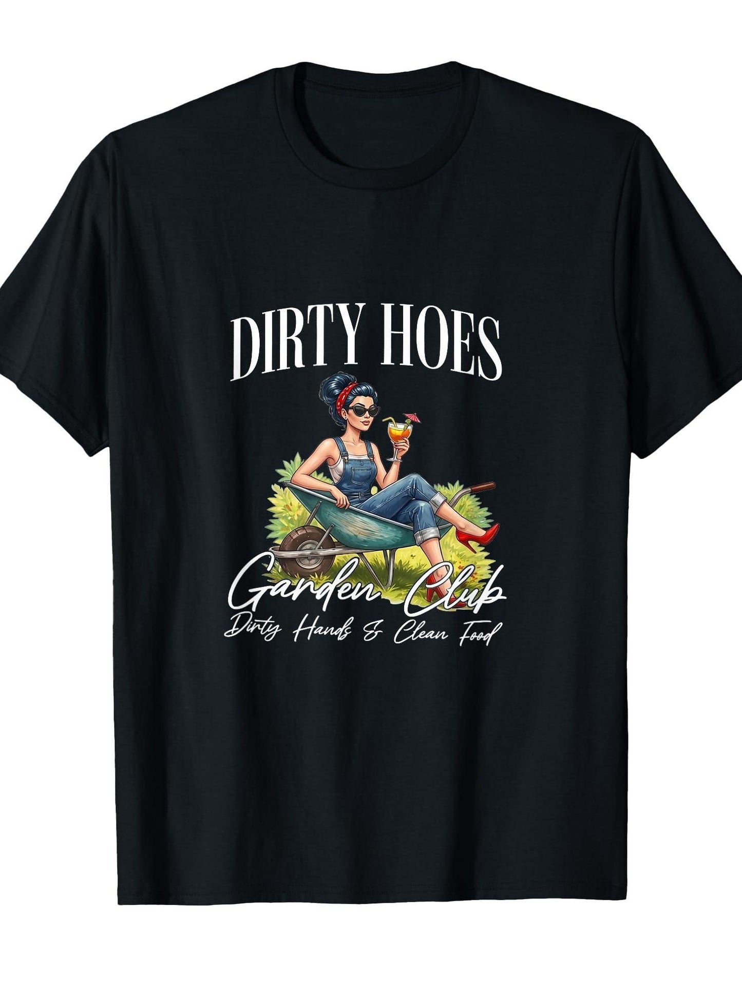 Dirty Hoes Garden Society Funny Gardener Vintage Gardening T-shirt Garden 220gsm Cotton Round Neck Short Sleeve Casual Henley Shirt Men T-shirt